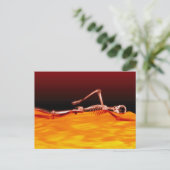 火の湖で泳ぐX線スケルトン ポストカード (スタンド正面)