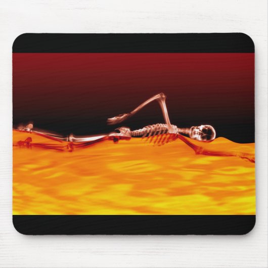 火の湖のX線の骨組水泳 マウスパッド (正面)