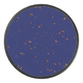 火の火花あなたの写真をオーバーレイ焚き火の灰ブルー アイスホッケーパック (正面)