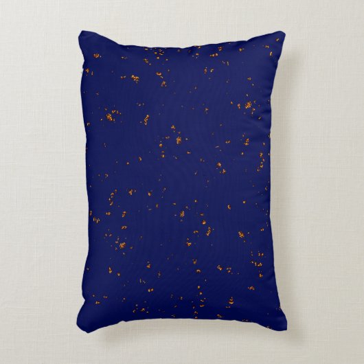 火の火花あなたの写真をオーバーレイ焚き火の灰ブルー アクセントクッション (正面(垂直))