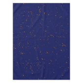 火の火花あなたの写真をオーバーレイ焚き火の灰ブルー テーブルクロス (正面)