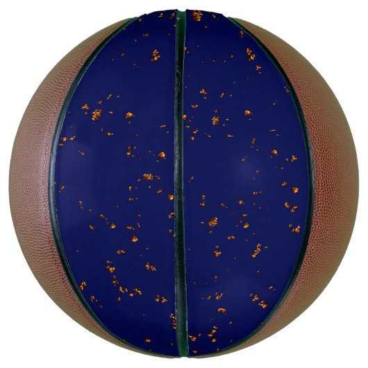 火の火花あなたの写真をオーバーレイ焚き火の灰ブルー バスケットボール (縦)