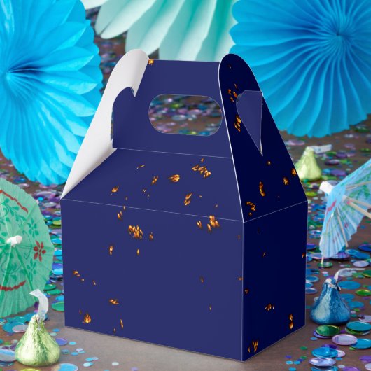 火の火花あなたの写真をオーバーレイ焚き火の灰ブルー フェイバーボックス (パーティー)