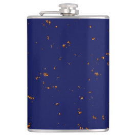 火の火花あなたの写真をオーバーレイ焚き火の灰ブルー フラスク