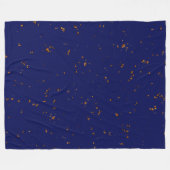 火の火花あなたの写真をオーバーレイ焚き火の灰ブルー フリースブランケット (正面(横))