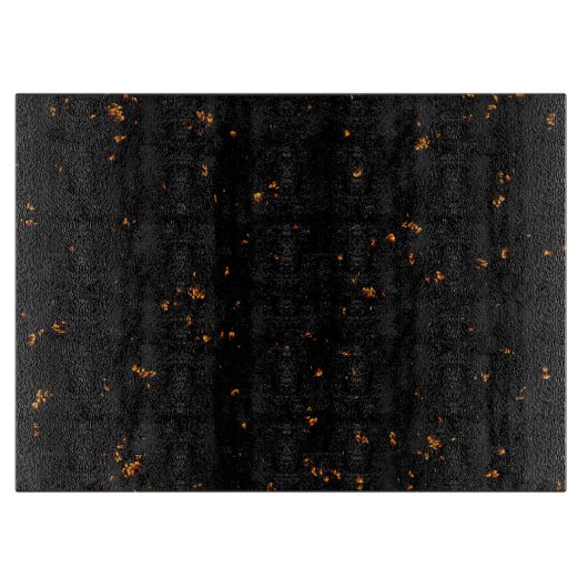 火の火花あなたの写真をオーバーレイ燃えている灰の黒 カッティングボード (正面)