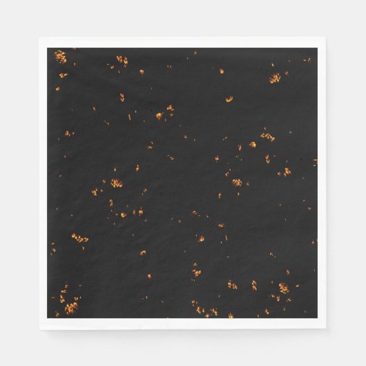 火の火花あなたの写真をオーバーレイ燃えている灰の黒 スタンダードランチョンナプキン (正面)