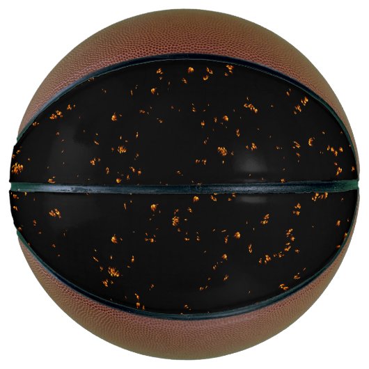 火の火花あなたの写真をオーバーレイ燃えている灰の黒 バスケットボール (正面)