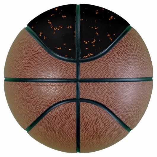 火の火花あなたの写真をオーバーレイ燃えている灰の黒 バスケットボール (右)