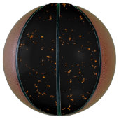 火の火花あなたの写真をオーバーレイ燃えている灰の黒 バスケットボール (縦)