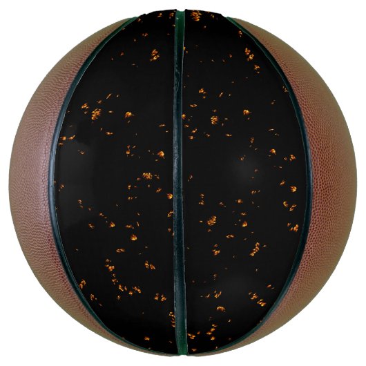 火の火花あなたの写真をオーバーレイ燃えている灰の黒 バスケットボール (縦)