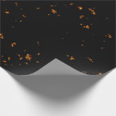 火の火花あなたの写真をオーバーレイ燃えている灰の黒 ラッピングペーパー (角)