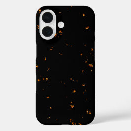 火の火花あなたの写真をオーバーレイ燃えている灰の黒 iPhone 16ケース