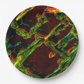 火の炎の中で排出される緑の色合い ペーパープレート (正面)