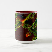 火の炎の中で排出される緑の色合い マグカップ (中央)