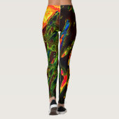 火の炎の中で排出される緑の色合い レギンス (裏面)