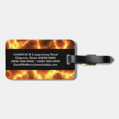 火の炎の溶岩の熱い燃える溶融 – モノグラムの ラゲッジタグ (裏面横)