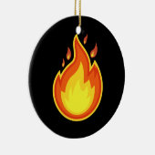 火の炎の熱い燃焼ビーチ女性男性大人 セラミックオーナメント (右)