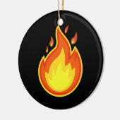 火の炎の熱い燃焼ビーチ女性男性大人 セラミックオーナメント (左)