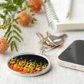 火の炎を競争させているクラシックなオレンジ キーホルダー (側面)