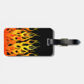 火の炎を競争させているクラシックなオレンジ ラゲッジタグ (裏面横)