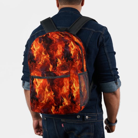 火の炎パターン プリントバックパック (インサイチュ (モデル))