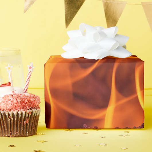 火の炎マクロ ラッピングペーパー (誕生日パーティー)