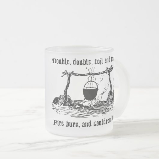 火の焼跡の大がまの泡シェークスピアの引用文 フロストグラスマグカップ (正面右)