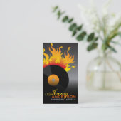 火の熱い炎の焼跡のレトロの石の古い学校のビニール 名刺 (スタンド正面)