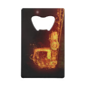 火の燃える赤いトラック クレジットカード栓抜き (裏面)