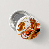 火の珊瑚のドラゴンのファンタジーの宇宙Pin 缶バッジ (正面&裏面)
