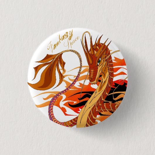 火の珊瑚のドラゴンのファンタジーの宇宙Pin 缶バッジ (正面)