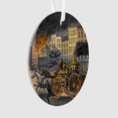 火の男の命のリトグラフヴィンテージクリスマス オーナメント (正面)