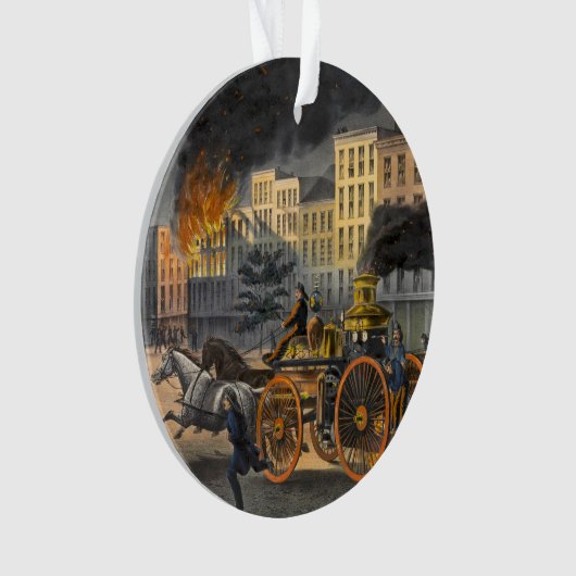 火の男の命のリトグラフヴィンテージクリスマス オーナメント (正面)