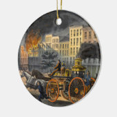 火の男の命のリトグラフヴィンテージクリスマス セラミックオーナメント (左)