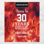 火の男の炎の応援年のワインラベル ワインラベル (シングルラベル)