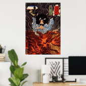 火の男, 国芳 Man of The Fire, Kuniyoshi, Ukiyo-e ポスター (ホームオフィス)