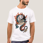 火の竜とイン – ヤン記号 Tシャツ (正面)