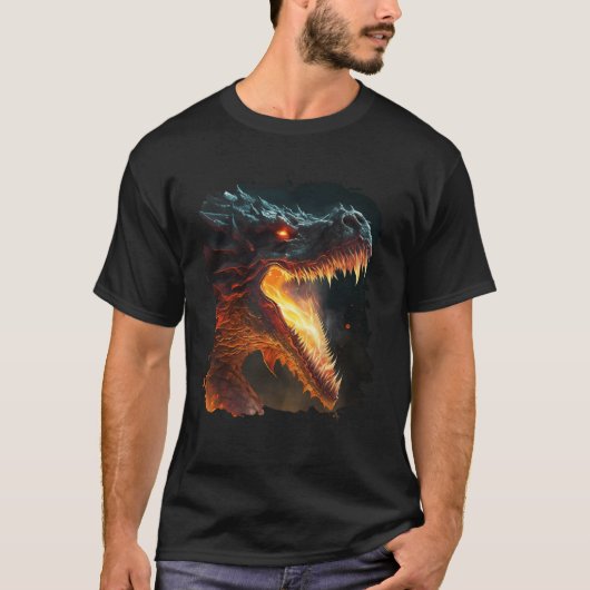 火の竜の権威及び炎 Tシャツ (正面)