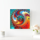 火の竜巻 スクエア壁時計 (ホーム)