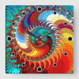 火の竜巻 スクエア壁時計