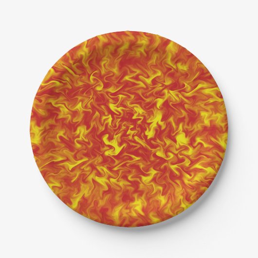 火の紙皿のリボン ペーパープレート (正面)