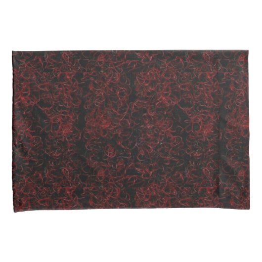 火の絹の赤い枕カバー 枕カバー (正面右)