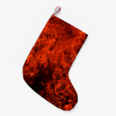 火の背景の炎（黒熱） スモールクリスマスストッキング (正面 (吊り時))