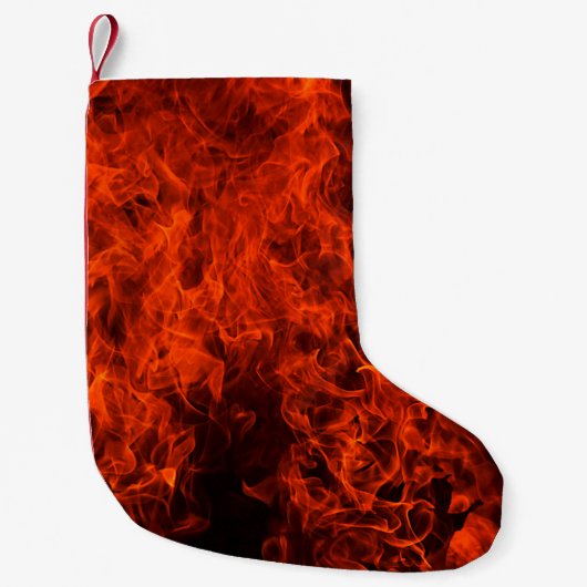 火の背景の炎（黒熱） スモールクリスマスストッキング (正面)