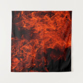 火の背景の炎（黒熱） タペストリー (正面(横))