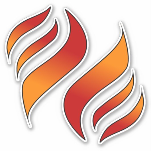 火の舌2又は炎(向離れ) シール (正面)