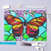 火の色蛾の蝶のデコページ 薄葉紙 (クラフト)