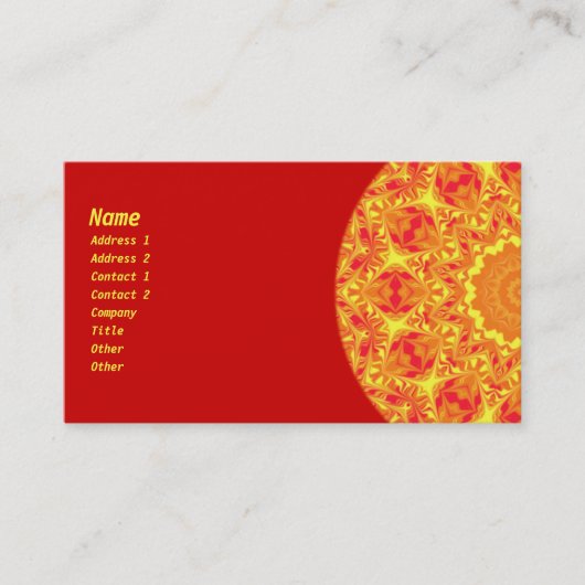 火の花の万華鏡のように千変万化するパターン 名刺 (正面)