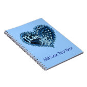 火の落書きの青いハート ノートブック (右側)